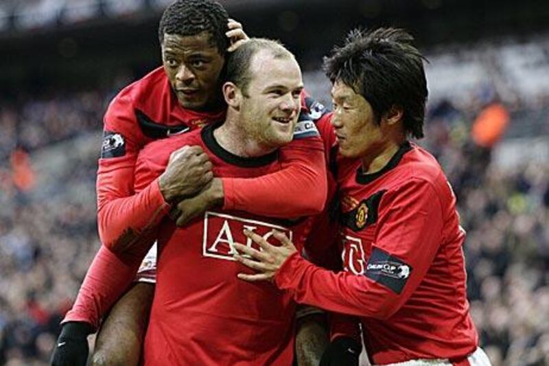 Wayne Rooney, centre, has had an excellent season.