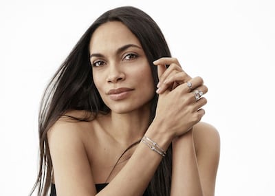 Actress Rosario Dawson is one of the new 'faces' of the Pandora Brilliance jewellery line, that uses only lab-made diamonds.  Courtesy Pandora