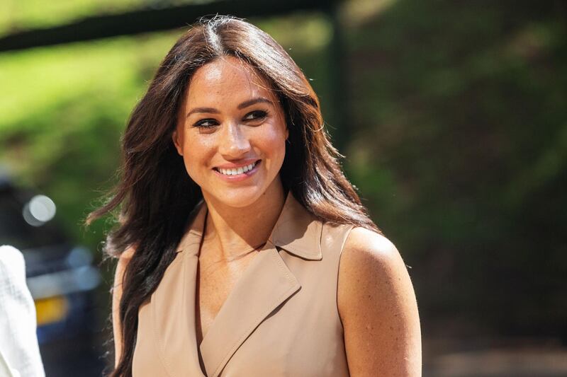 (FILES) In this file photo taken on October 01, 2019 Meghan Markle, the Duchess of Sussex arrives at the University of Johannesburg, South Africa.  A British newspaper group on Tuesday won a ruling to amend its defence against a high-profile claim by Meghan Markle for breach of privacy and copyright.
The former television actress is suing Associated Newspapers over the publication of extracts of a letter she wrote to her estranged father before her wedding to Prince Harry in 2018.

 / AFP / Michele Spatari
