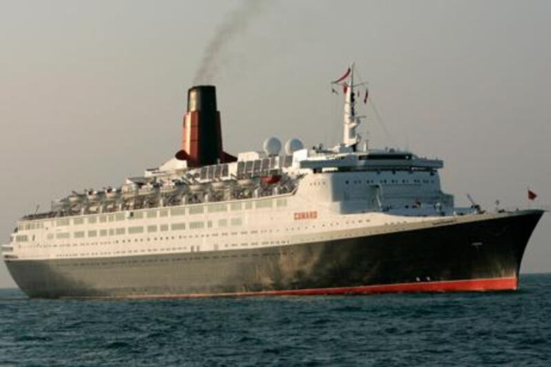 The ocean liner Queen Elizabeth 2 arrives in Dubai, United Arab Emirates, in 2008. AP Photo/Kamran Jebreili