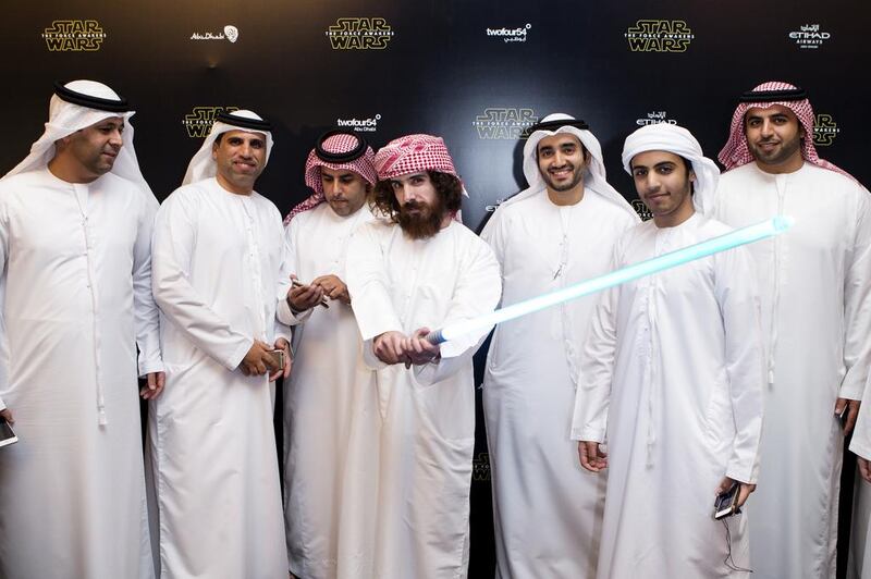 Fans have fun at the Middle East premiere of Star Wars: Episode VII – The Force Awakens at Emirates Palace, Abu Dhabi on December 16, 2015. Christopher Pike / The National