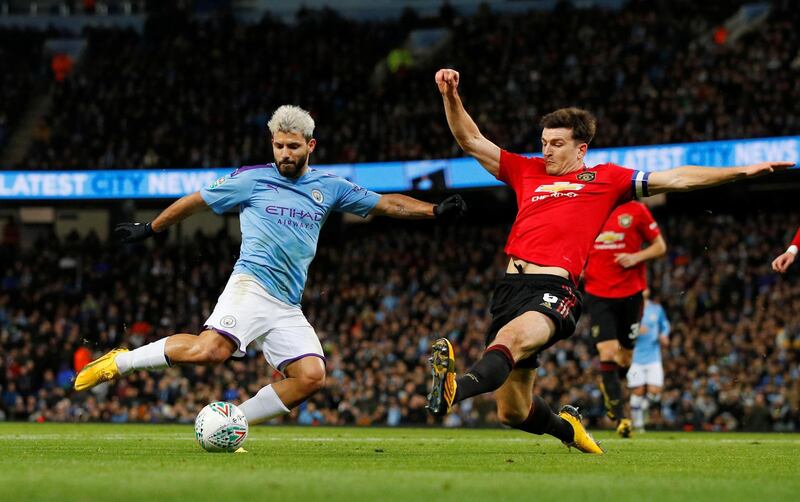 Manchester City's Sergio Aguero misses a chance to score. Reuters