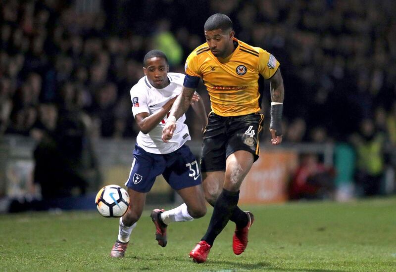 Centre midfield: Joss Labadie (Newport County). A forceful display of tackling and closing down in midfield set the tone for the League Two team as they held Tottenham. Andrew Matthews / PA