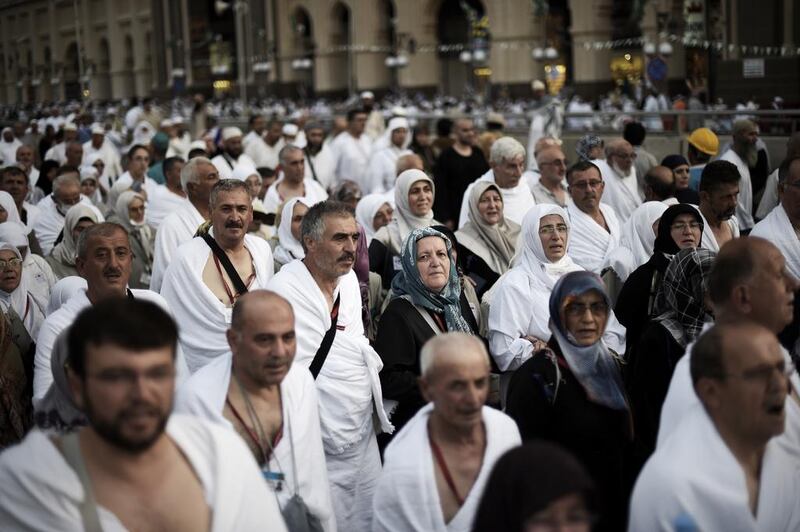 Pilgrims from all over the world – about 5,000 people from the UAE – will go on the annual Haj pilgrimage. Mohammed Al Shaikh / AFP