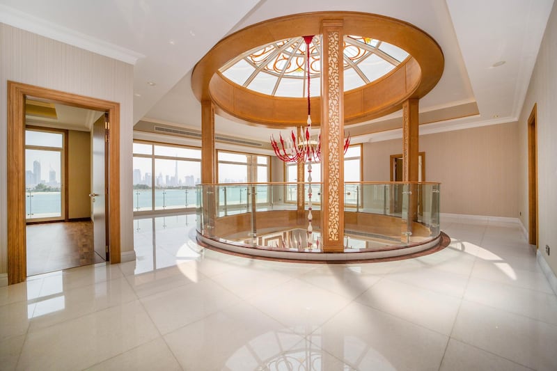 The skylight is above the grand foyer. Courtesy LuxuryProperty.com