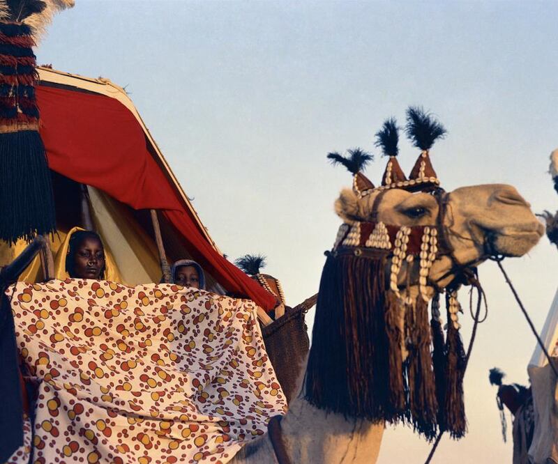 Girl and a Crowned Camel, Sudan, 1970sThe International Photos series  © Noor Ali Rashid Archives