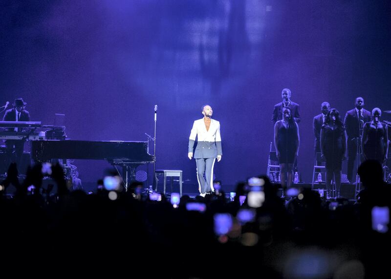 DUBAI, UNITED ARAB EMIRATES. 30 JANUARY 2020. 
John Legend performing at Coca Cola arena in Dubai.
(Photo: Reem Mohammed/The National)

Reporter:
Section: