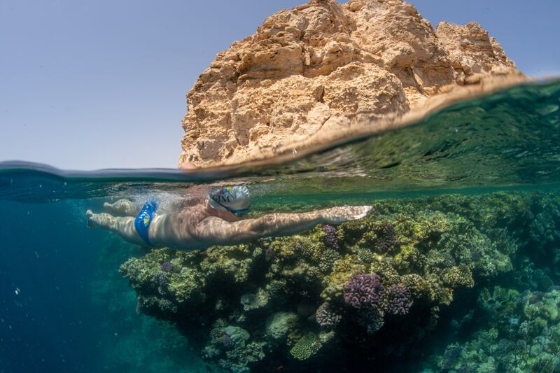 UN Patron of the Oceans Lewis Pugh will swim 160 kilometres across the Red Sea from Saudi Arabia to Egypt. Photo: Steve Benjamin/Lewis Pugh Foundation