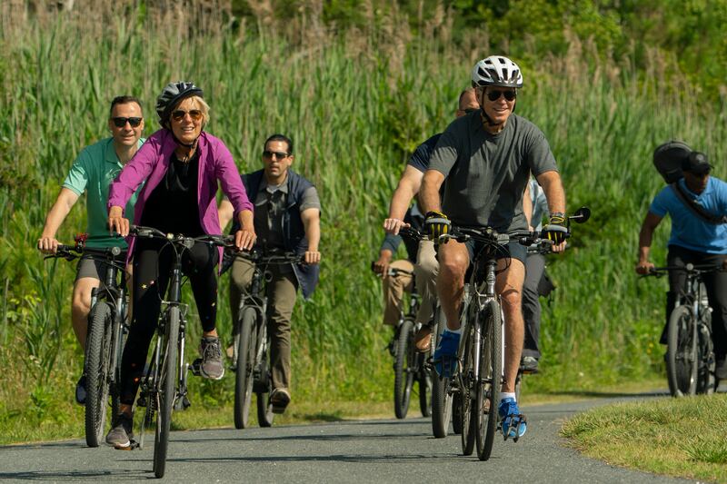 They often ride their bikes near the beach. AP