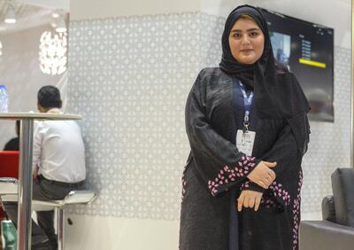 Abu Dhabi, United Arab Emirates - Noura Ismail, 23, Khalifa University graduate was accompanied by her father Ismail Hussein, 55, in search of finding placement at the Abu Dhabi Career Fair, which takes place at the Abu Dhabi National Exhibition Centre on January 29, 2018. (Khushnum Bhandari/ The National)
