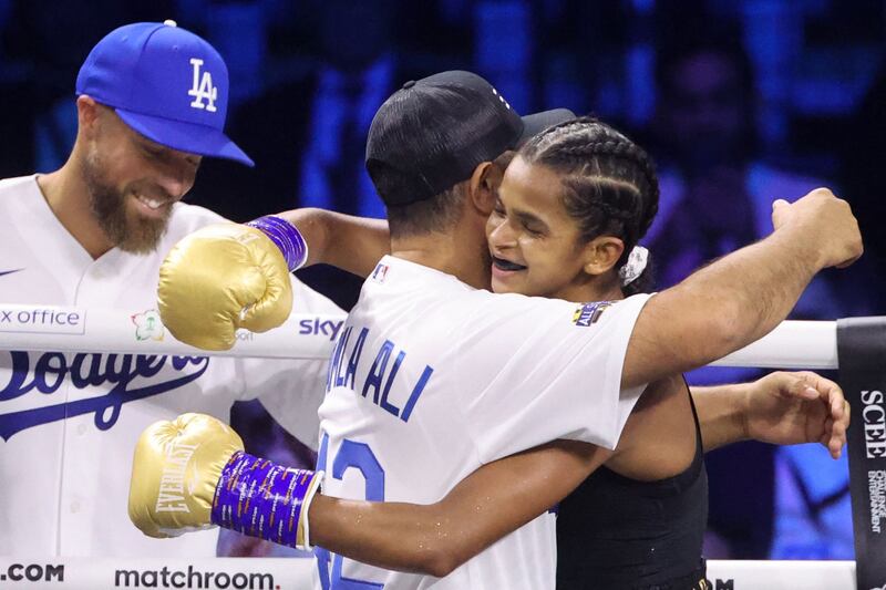 Ramla Ali celebrates. AFP