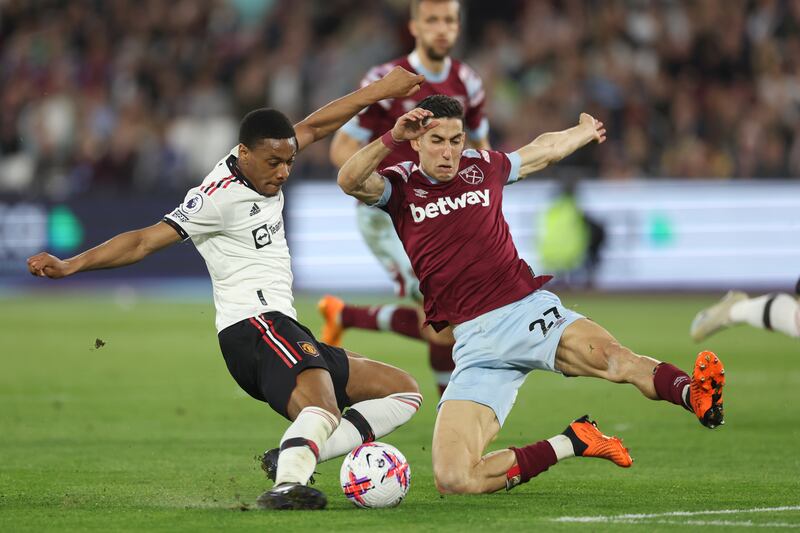 Nayef Aguerd – 8. West Ham’s most impressive defender on the night, stepping out of the backline intelligently at times to disrupt United attacks. A promising performance from the Moroccan.  AP