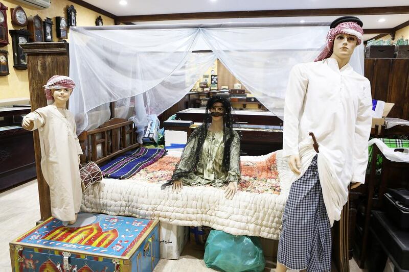 An old Emirati bed on display in the home of Jasim Al Ali in Sharjah. Pawan Singh / The National