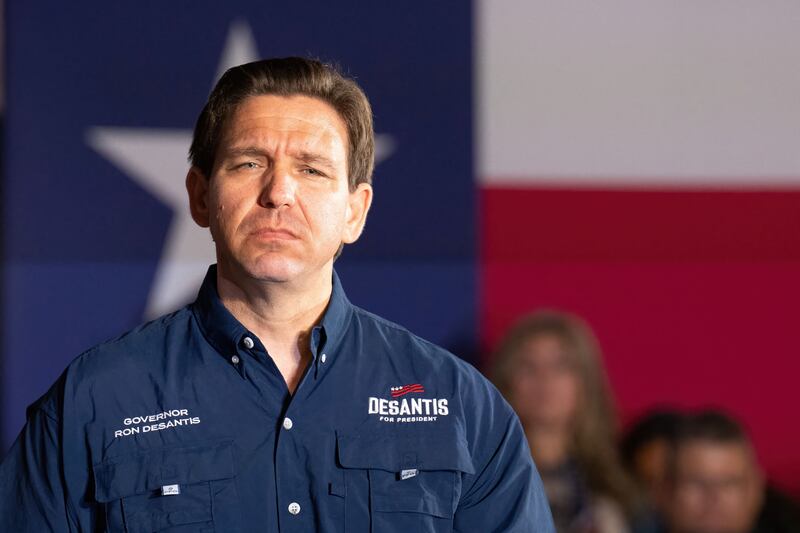 Florida Governor Ron DeSantis during a campaign event in Eagle Pass, Texas, on June 26. AFP