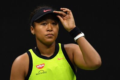 Naomi Osaka during her third-round defeat to Canadian teenager Leylah Fernandez. AFP