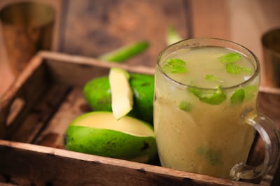 Aam panna is made from unripe mangoes and is popular in summer. Photo: iStockphoto