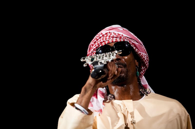 ABU DHABI, UNITED ARAB EMIRATES – May 6, 2011:   
American hip-hop artist Snoop Dogg performs at Yas Arena in Abu Dhabi on Friday May 6, 2011. ( Andrew Henderson / The National )
