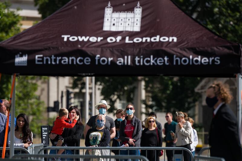 Tourism hotspots such as the Tower of London are re-opening their doors, hoping to draw in visitors on the opportunity to see the sights during these much quieter times. Getty Images