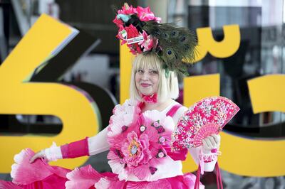 Dubai, United Arab Emirates - March 17, 2019: Katharina Dietrich enjoys her day at the Dubai World Cup. Saturday the 30th of March 2019 at Meydan Racecourse, Dubai. Chris Whiteoak / The National