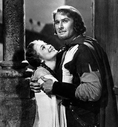 Errol Flynn and Olivia de Havilland in 'The Adventures of Robin Hood' (1938). IMDB