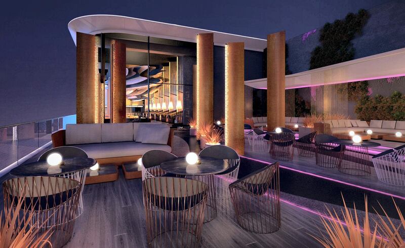 <p>Rendering of an outdoor terrace area at the new Akira Back restaurant</p>
