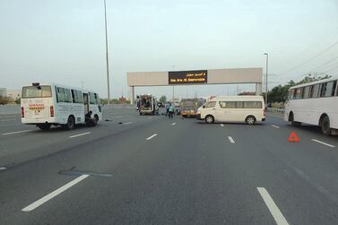 Dubai Police responded to a road accident in which three people were seriously hurt. Courtesy: Dubai Police