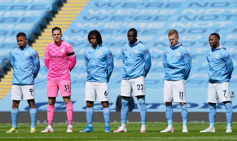 MANCHESTER CITY RATINGS: Ederson - 6. Had little chance of saving Stuart Dallas’ opener but did brilliantly to deny Raphinha with his feet near the end. Had the ball put through his legs at the end. Getty