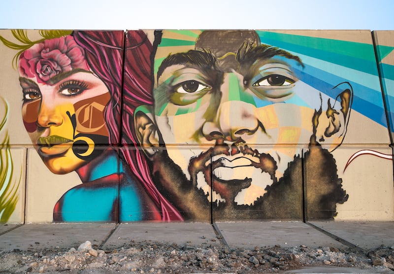A mural by Tony Martin, known by his artist name Toons One, at Marsa Mina in Abu Dhabi. All photos: Victor Besa / The National