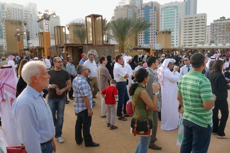 ABU DHABI, UNITED ARAB EMIRATES - - -  March 6, 2013 --- Hundreds of people visit the Qasr al Hosn fort site in Abu Dhabi everyday.    ( DELORES JOHNSON / The National )