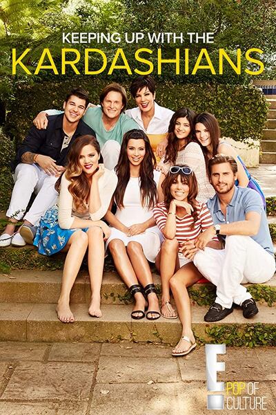 The Kardashian/Jenner family in an early 'Keeping Up with the Kardashians' poster. Courtesy E!