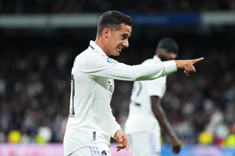 Lucas Vazquez celebrates after scoring Real Madrid's second goal. Getty