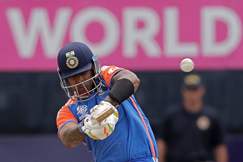 Suryakumar Yadav hit an unbeaten 50 as India defeated the  United States by seven wickets in the T20 World Cup match at the Nassau County International Cricket Stadium in New York on June 12, 2024. AP