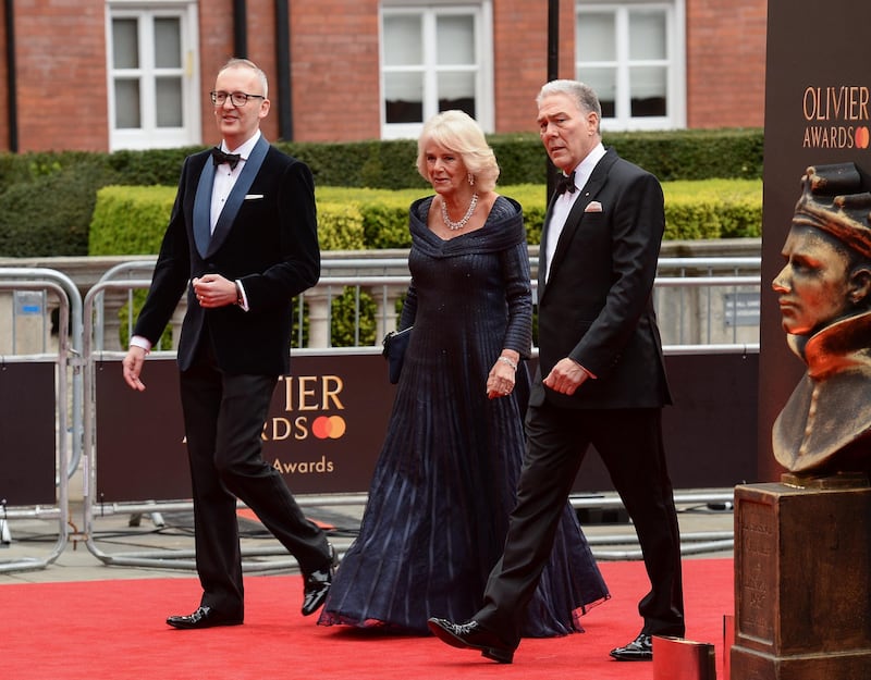 Camilla, Duchess of Cornwall arrives at the Olivier Awards at the Royal Albert Hall on April 7, 2019. Getty Images