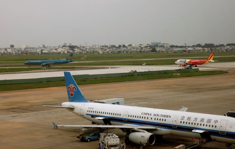 A China Southern Airlines plane is parked at Ho Chi Minh international airport October 28, 2017.   Picture taken October 28, 2017.   REUTERS/Thomas White