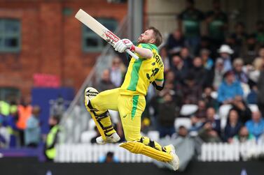 David Warner jumps in celebration after reaching his century for Australia against Pakistan. Press Association