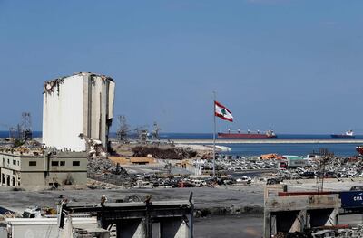 The blast-ravaged Beirut port on Tuesday. AFP