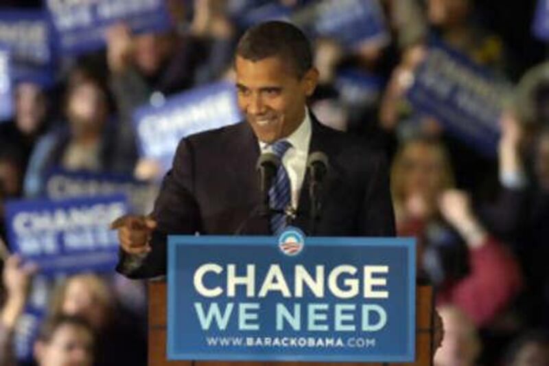 Barack Obama speaks at a rally on Johnson field at The University of New Mexico in Albuquerque.