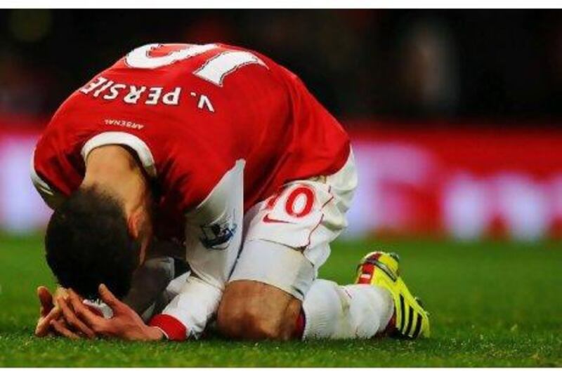 Robin van Persie, the Arsenal striker, will miss the match tonight at home against Stoke City through injury.
