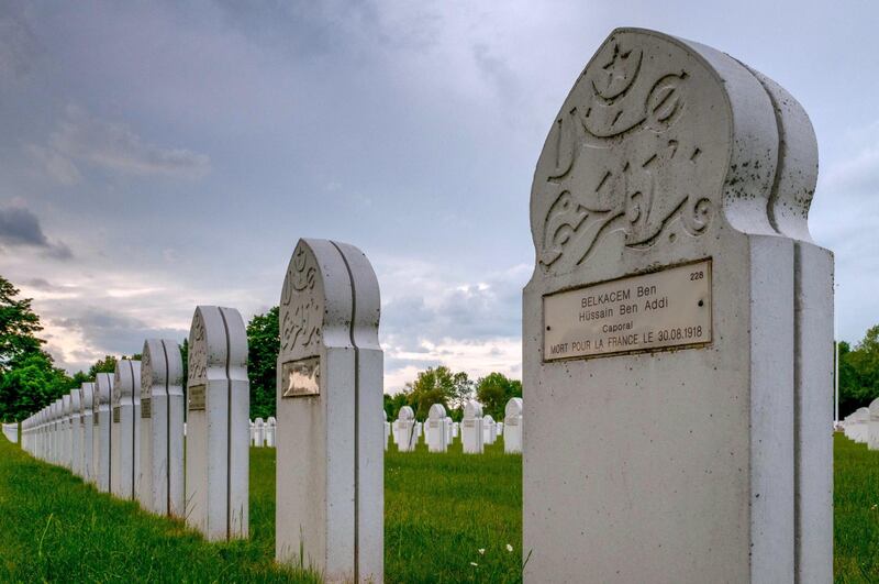 Graves of Muslim soldiers who died as part of the Allied effort during the First World War. David Crossland / The National