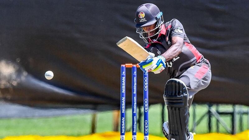 Vriitya Aravind of the United Arab Emirates during the ICC U19 Cricket World Cup Group D match between Afghanistan and UAE at Absa Puk Oval on January 22, 2020 in Potchefstroom, South Africa. courtesy: ICC