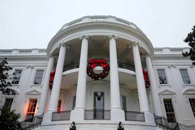 Christmas wreaths adorn the outside of the White House. Reuters