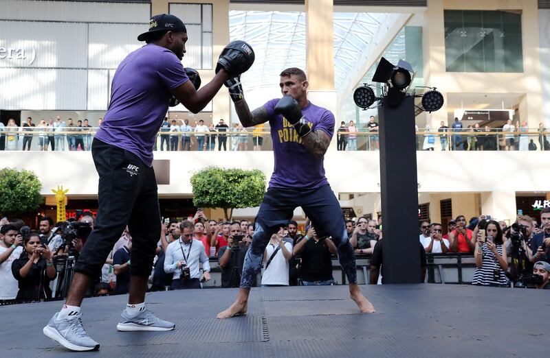 
ABU DHABI ,  UNITED ARAB EMIRATES , SEPTEMBER 4 – 2019 :- Dustin Poirier during the UFC Open Workout session held at The Yas Mall in Abu Dhabi. ( Pawan Singh / The National ) For Sports/Online/Instagram. Story by John
