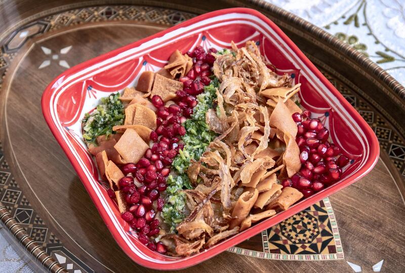 Abu Dhabi, United Arab Emirates, April 15, 2021.  Syrian Ramadan Recipes by Um Juri. Haraq Osbao.
Victor Besa/The National
Section:  lf
Reporter:  Hanan Sayed Worrell