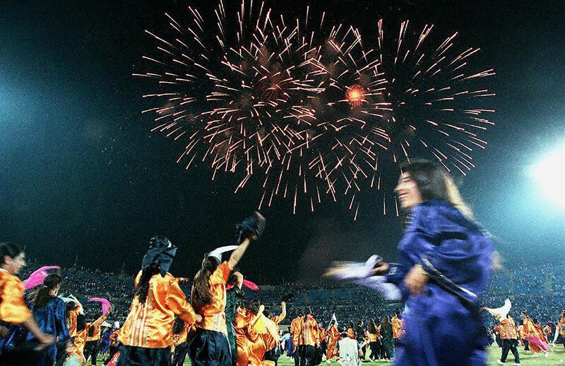 In happier times, fireworks exploded during the opening ceremony of the 8th Pan Arab Games in 1997.