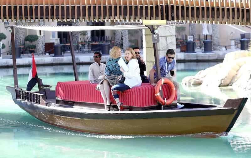 Cate Blanchett, centre, arrives for the IWC Photocall on day two of the 14th annual Dubai International Film Festival held at the Madinat Jumeriah Complex. Vittorio Zunino Celotto / Getty Images for Diff