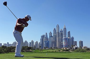 epa08147078 Wu Ashun of China practices ahead of the Omega Dubai Desert Classic 2020 Golf tournament at Emirates Golf Club in Dubai, United Arab Emirates, 21 January 2020. EPA/ALI HAIDER