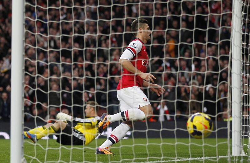 Olivier Giroud had both of Arsenal's goals in their victory on Saturday. Ian Kington / AFP