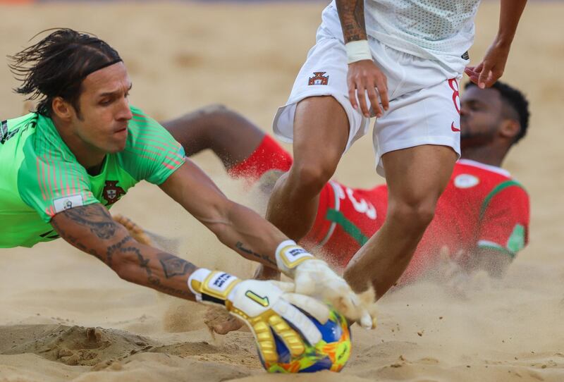 Elinton Andrade (L), goalkeeper of Portugal in action. EPA