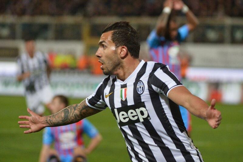 Carlos Tevez scored the only goal in Juventus' 1-0 win over Catania on Sunday. Gabriel Bouys / AFP / March 23, 2014   