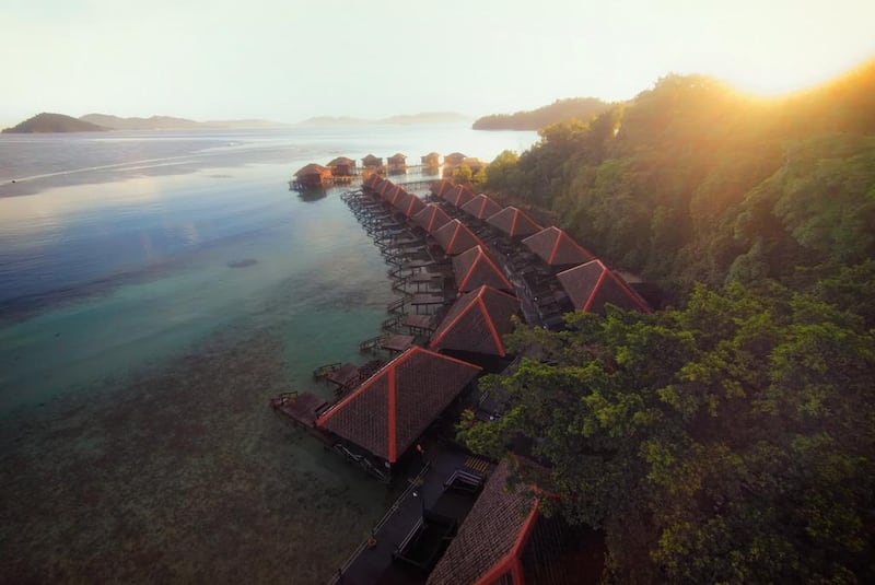 An aerial view of Gayana Eco Resort in Tunku Abdul Rahman National Park. Courtesy Gayana Eco Resort